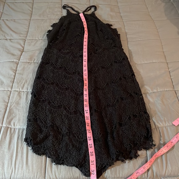 Free people Shes got it Black Lace High neck, Racer Back Bobycon dress. Sz Small - Picture 8 of 12